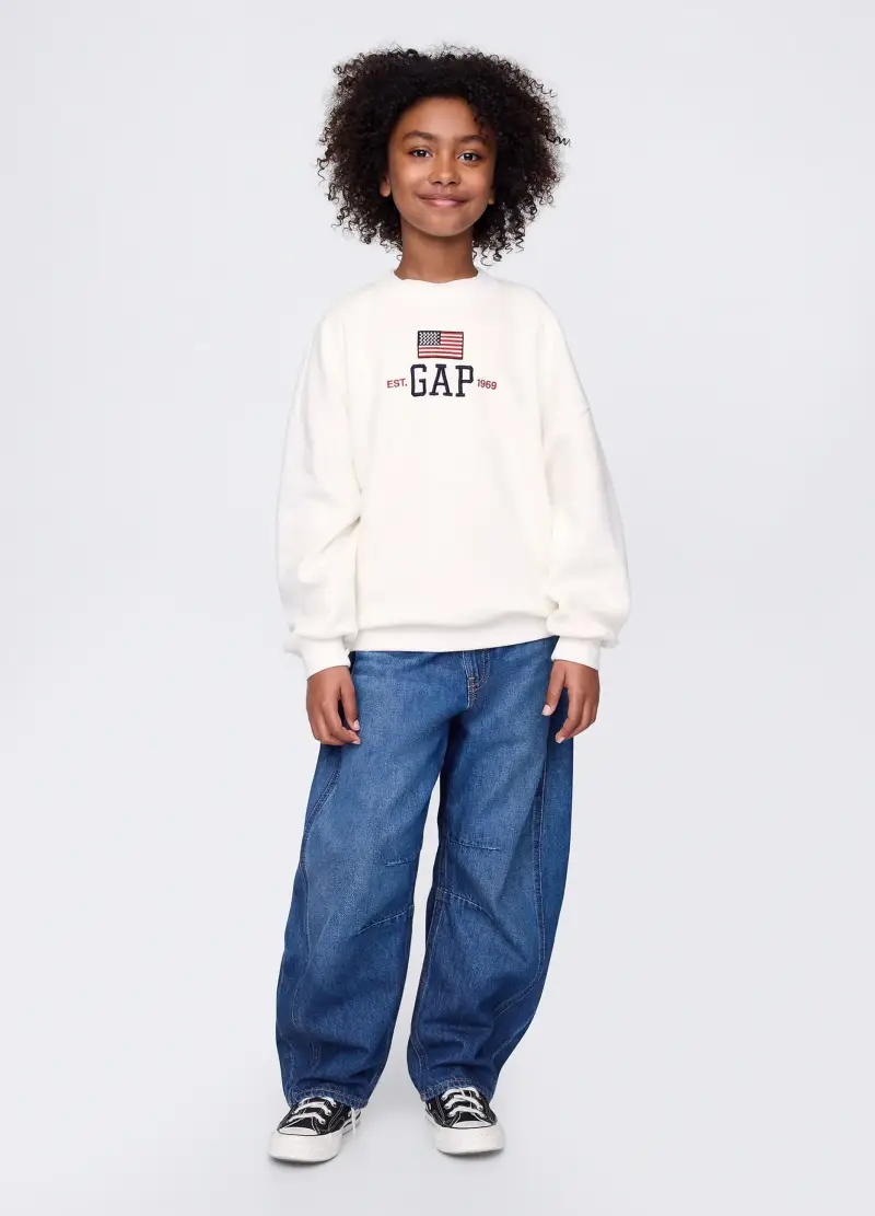 Felpa Con Logo E Stampa, Bambina, Bianco miniatura 2