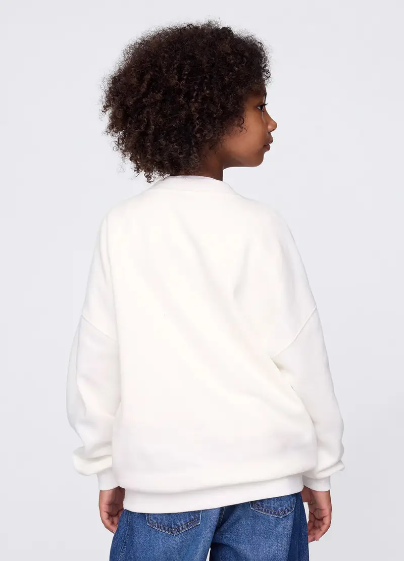 Felpa Con Logo E Stampa, Bambina, Bianco miniatura 3