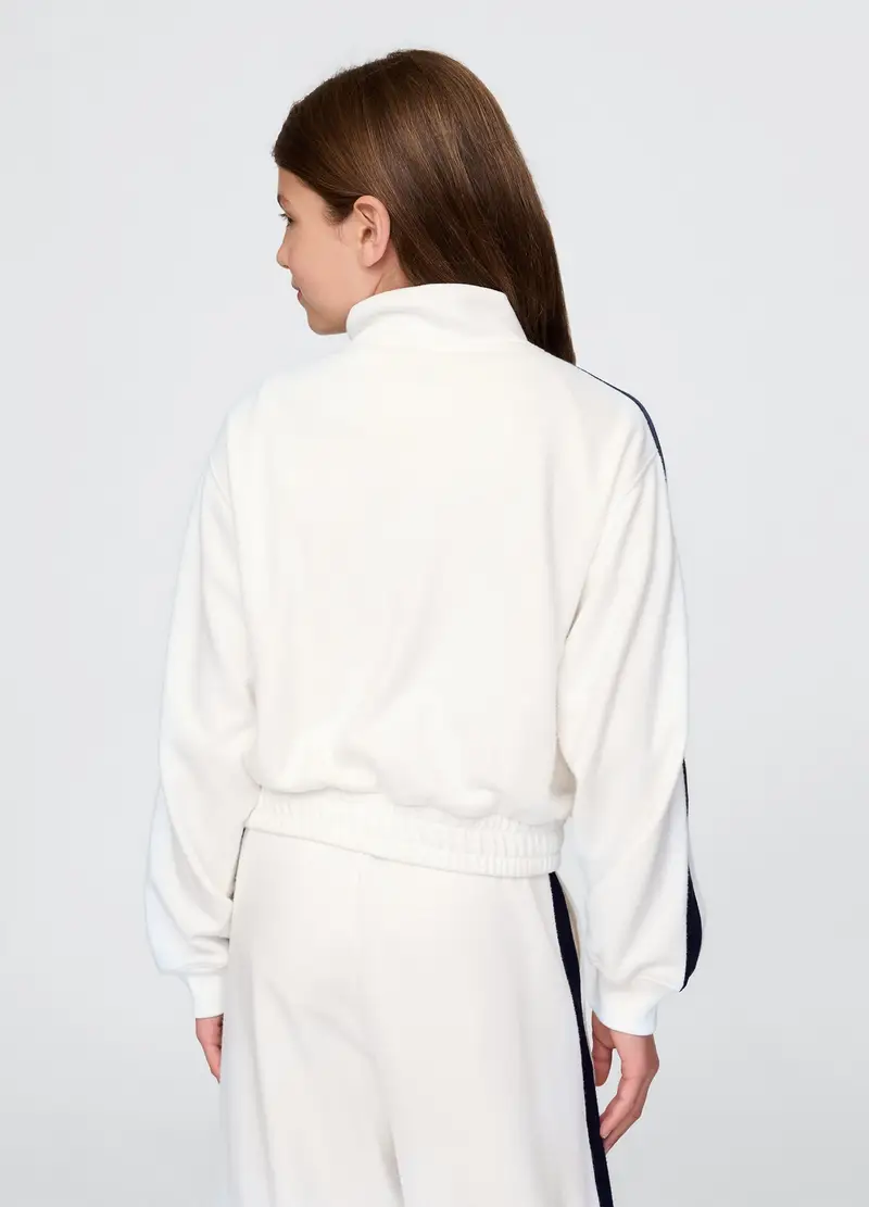 Felpa Con Zip, Bambina, Bianco miniatura 3