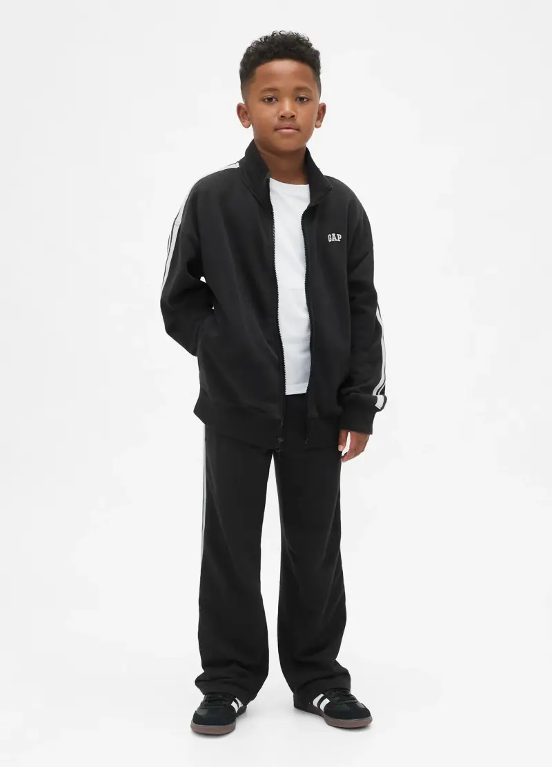 Felpa Con Zip, Bambino, Nero miniatura 2