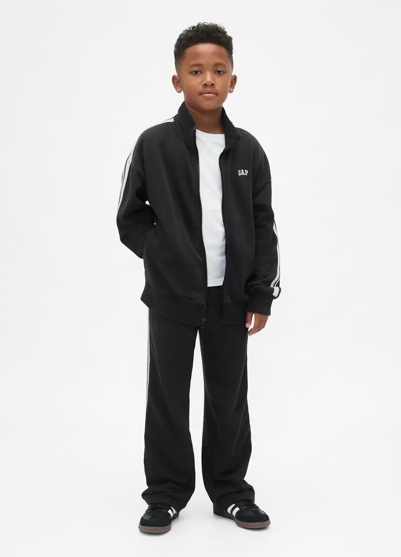 Felpa Con Zip, Bambino, Nero miniatura 2