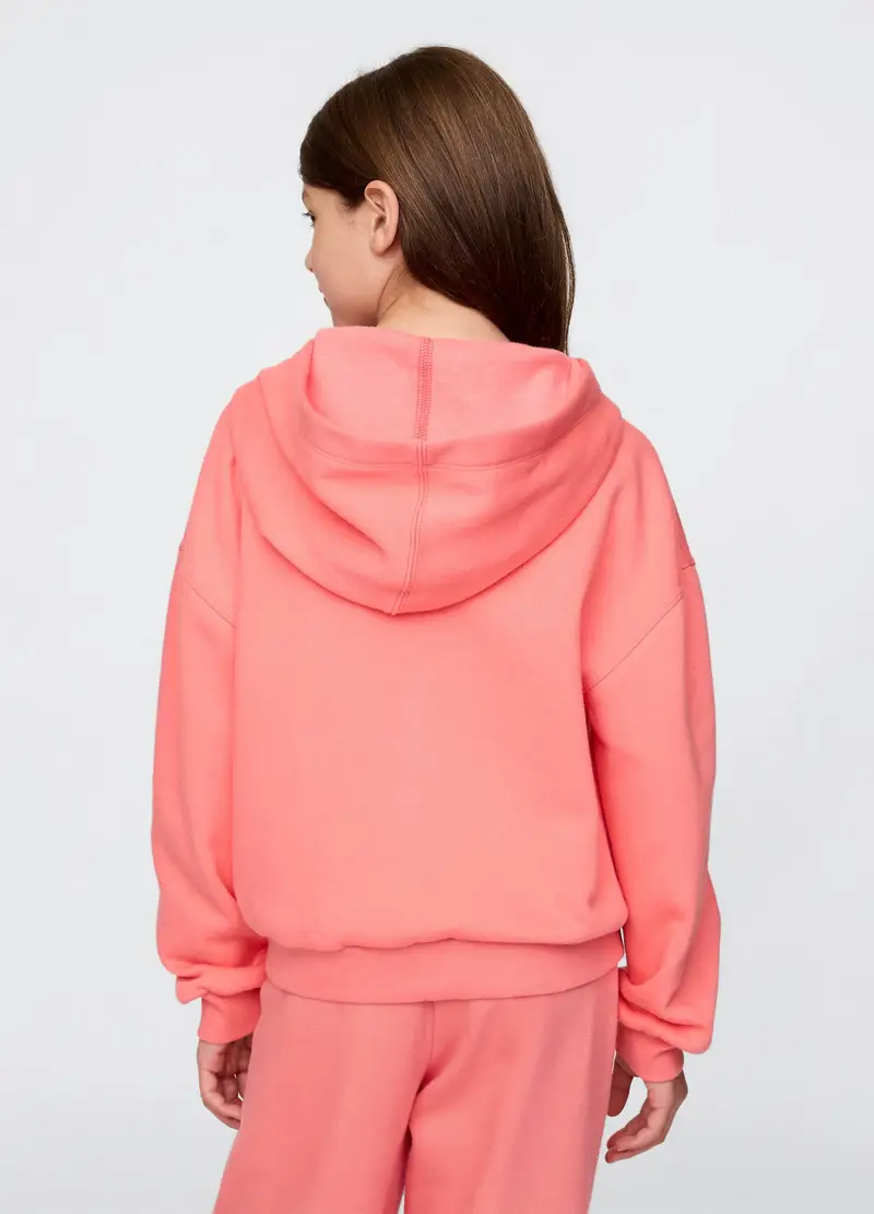 Felpa Full Zip Con Logo, Bambina, Rosa miniatura 3