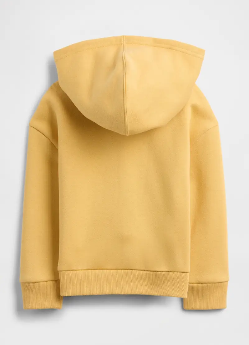 Felpa Gialla Con Cappuccio E Zip Intera, Bambina, Giallo miniatura 2