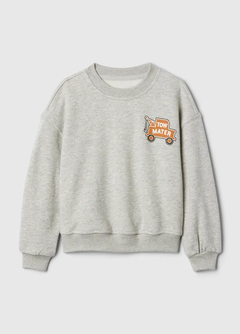 Gap Kids Felpa Unisex Grigia in French Terry con Stampa Cars