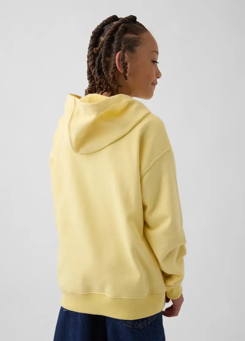 Felpa In Misto Cotone Gialla Da Bambino Regular Fit Con Logo, Giallo miniatura 3
