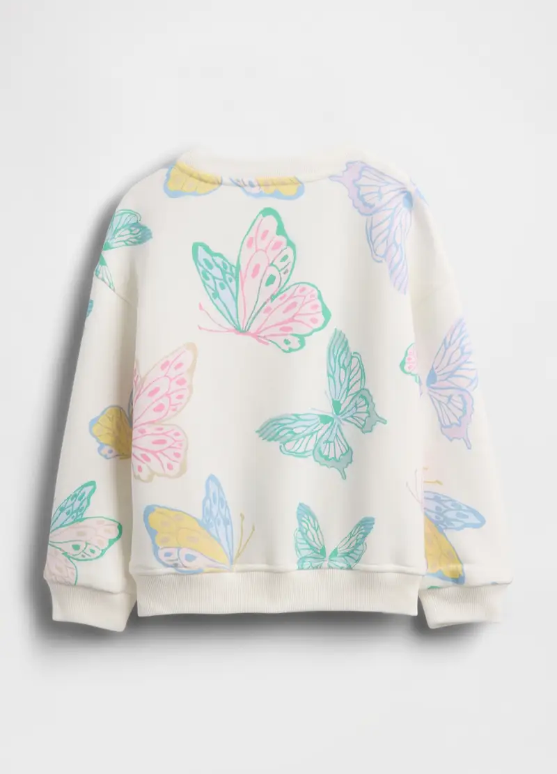 Felpa In Misto Cotone Multicolor Da Neonata Regular Fit Con Farfalle, Bambina, Multicolor miniatura 2