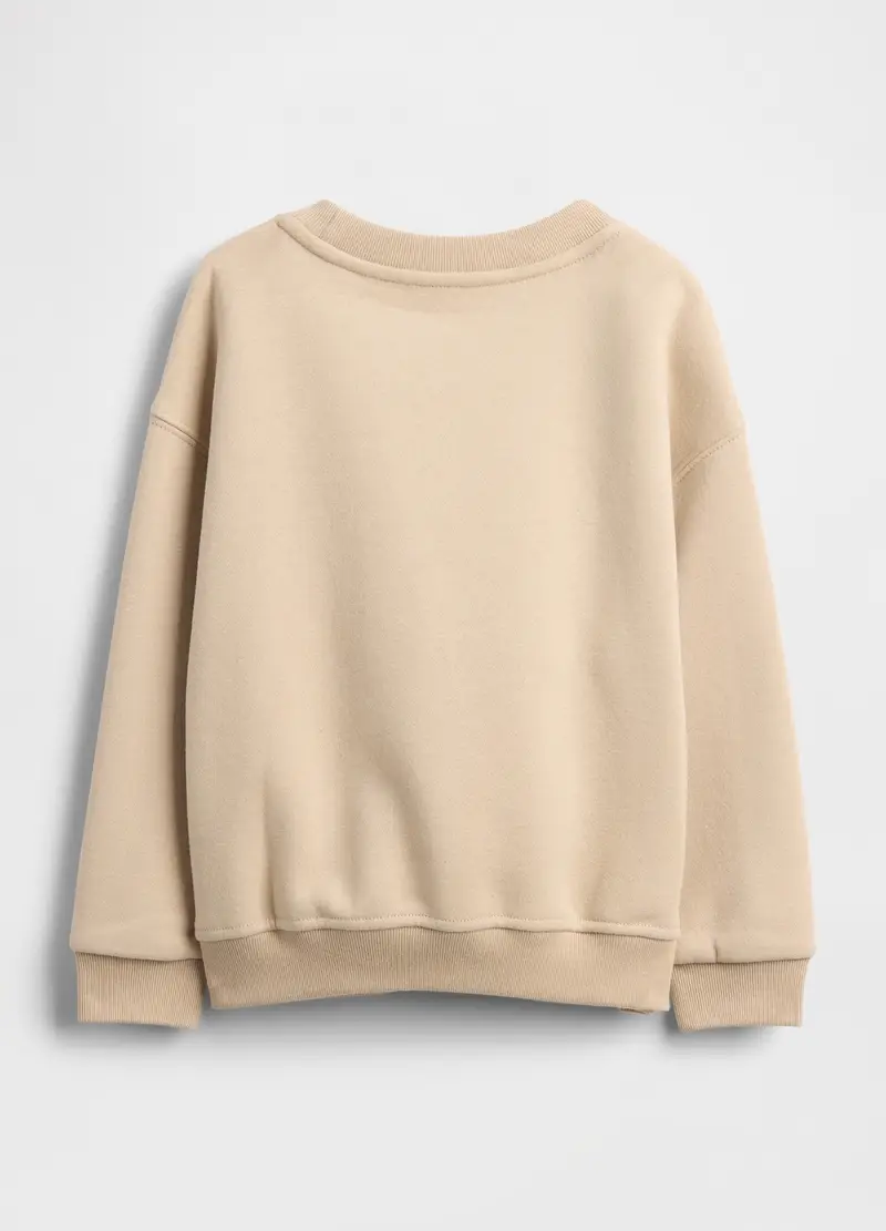 Felpa In Misto Cotone, Unisex, Beige miniatura 2