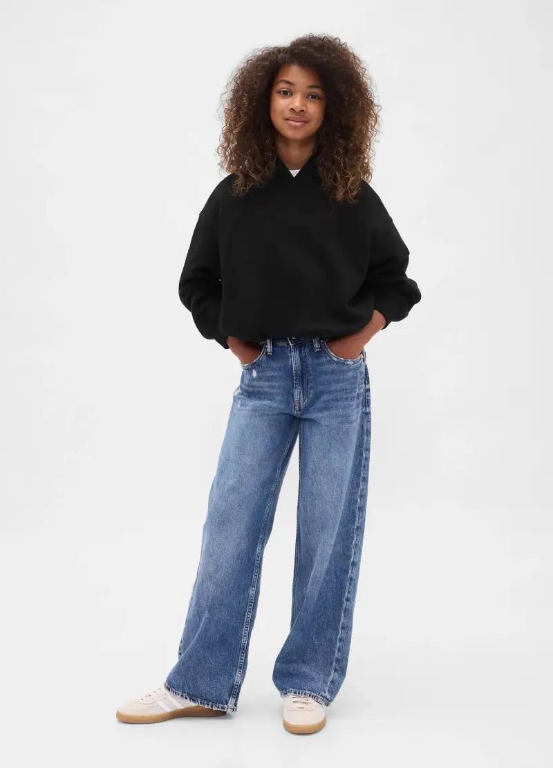 Felpa Nera Per Bambina, Nero miniatura 2