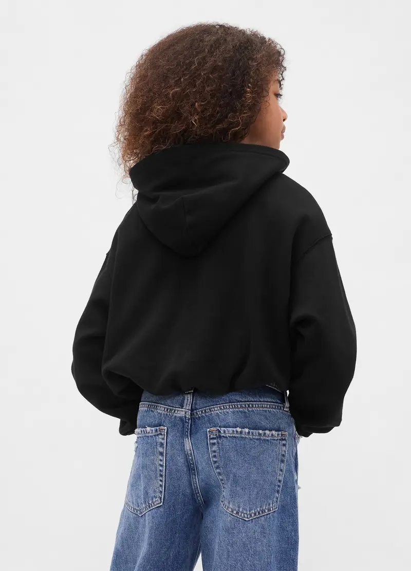 Felpa Nera Per Bambina, Nero miniatura 3