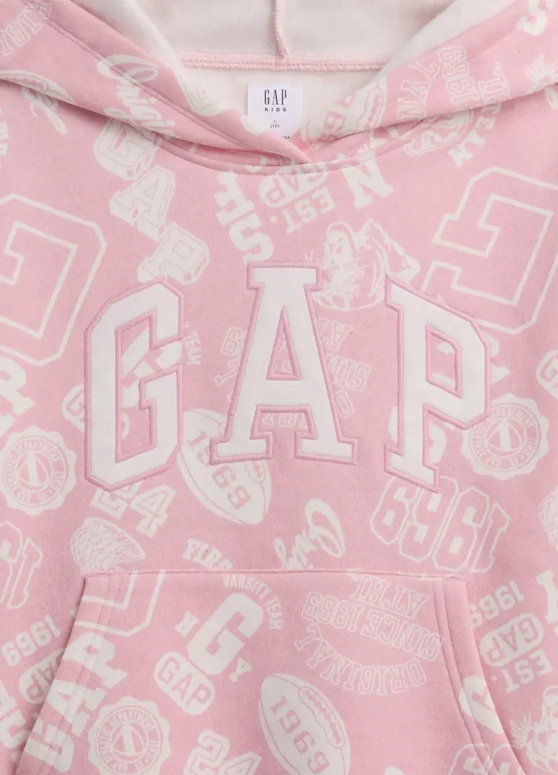 Felpa Rosa Con Cappuccio E Stampa Gap, Bambina, Rosa miniatura 2