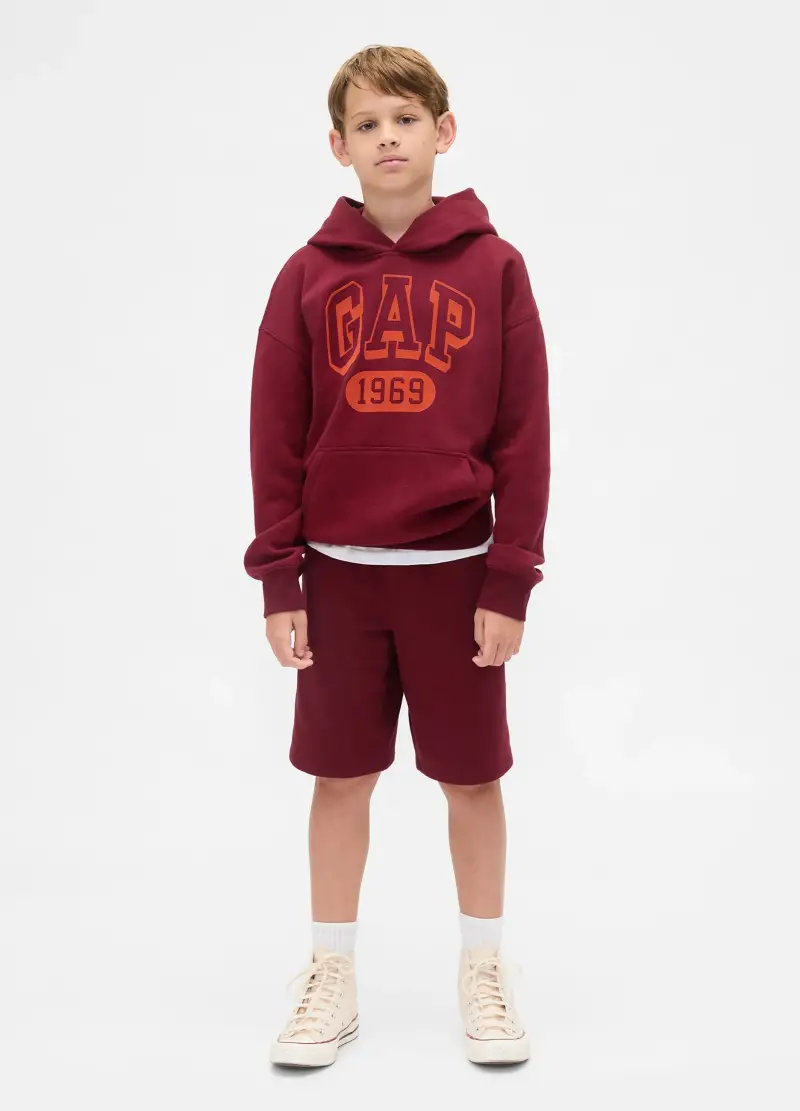 Felpa Rossa Con Cappuccio Per Bambino, Rosso miniatura 3