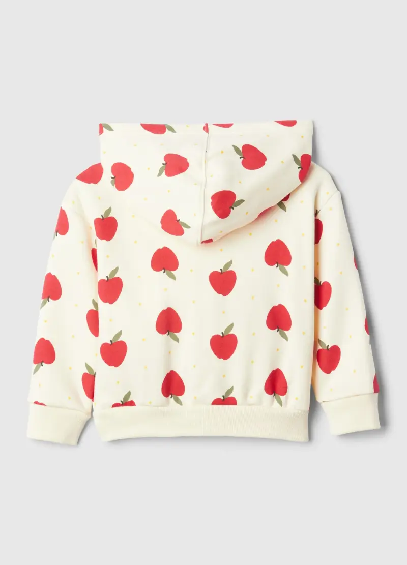 Full-zip Con Cappuccio Con Stampa E Ricamo Logo, Unisex, Bianco miniatura 2