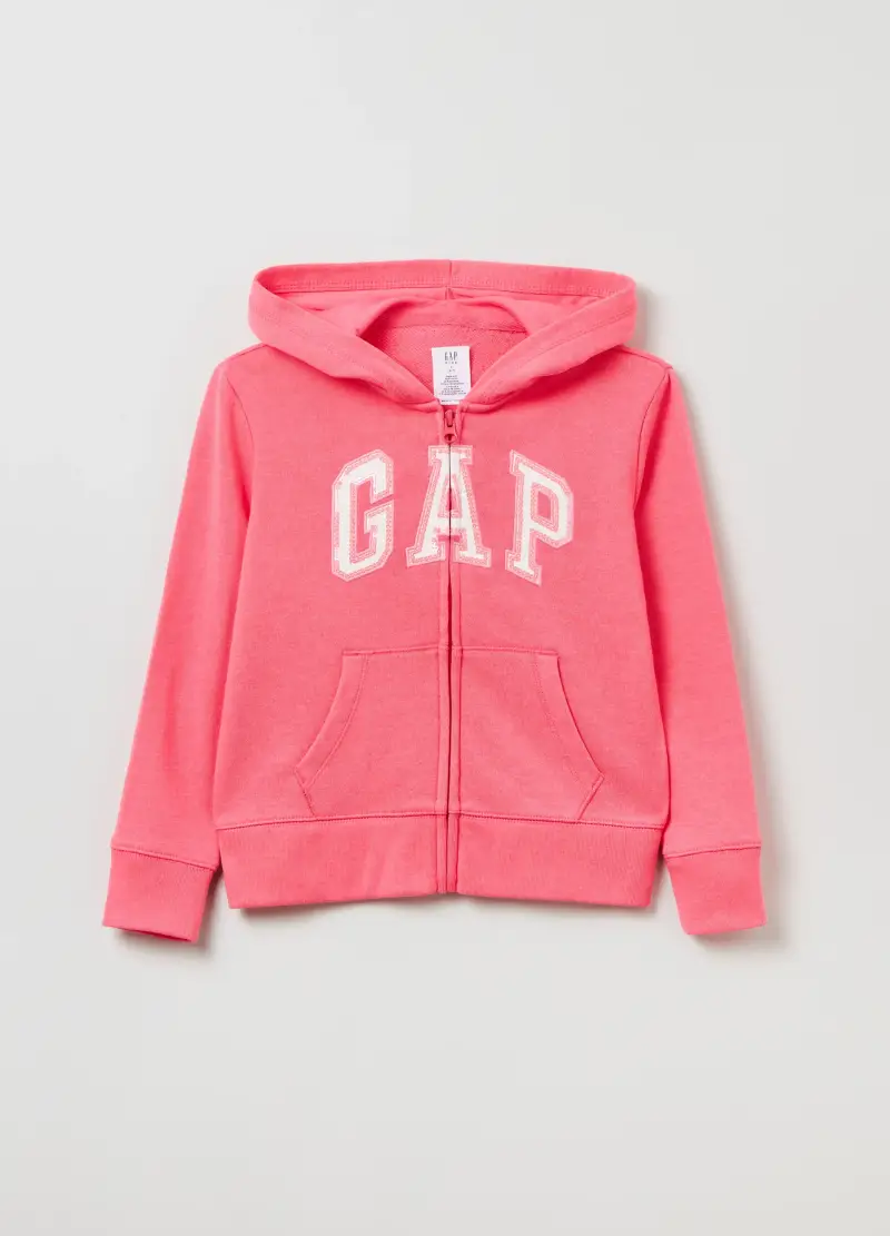 Full-zip Con Cappuccio E Patch Logo, Bambina, Rosa