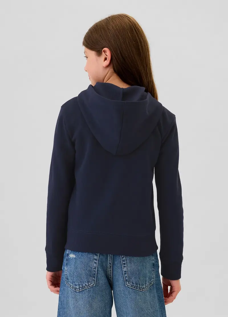 , Full-zip Con Cappuccio E Ricamo Logo, Bambina, Blu miniatura 3