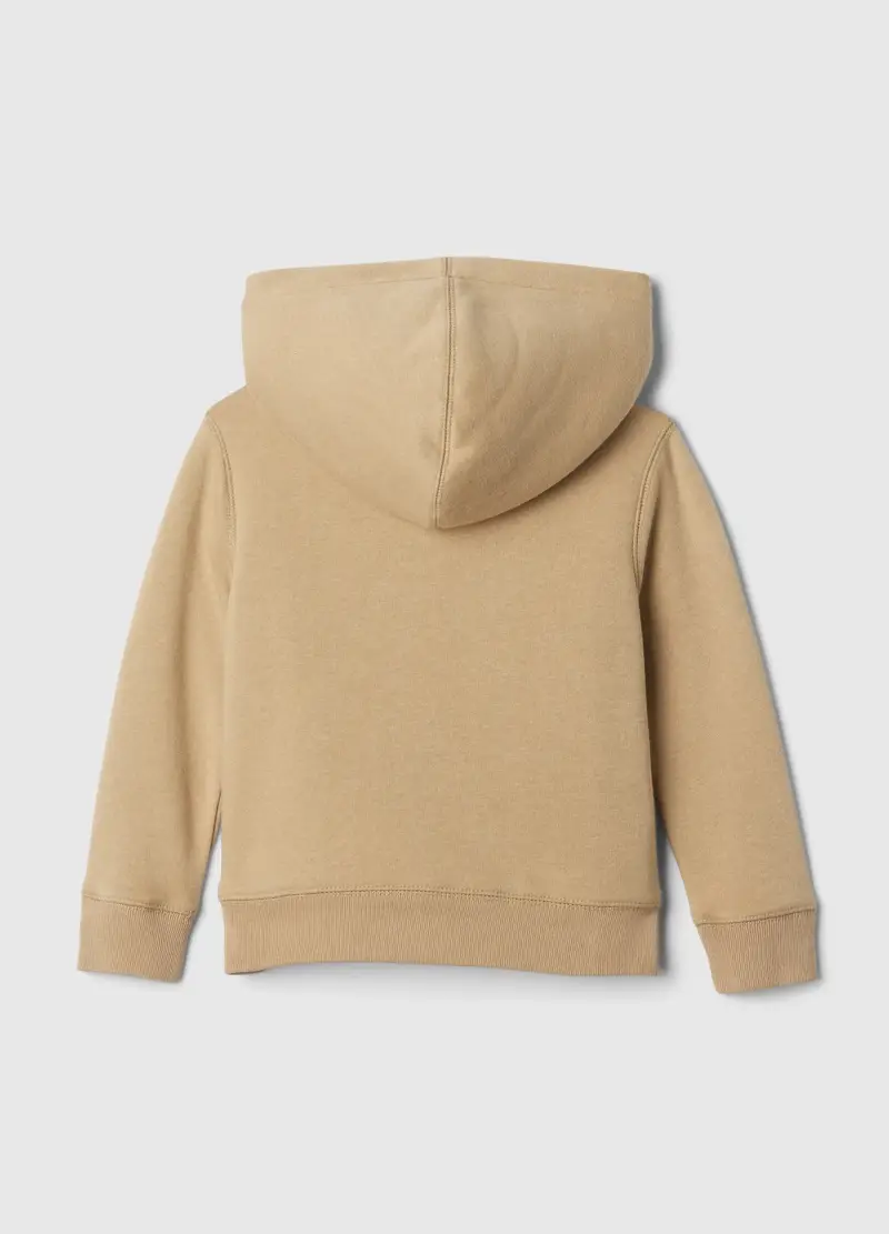 Full-zip Con Cappuccio Interno In Sherpa, Unisex, Beige miniatura 2