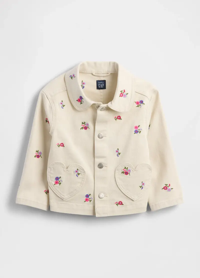 Gap Kids Giacca beige in Denim Ricamata Unisex miniatura 2