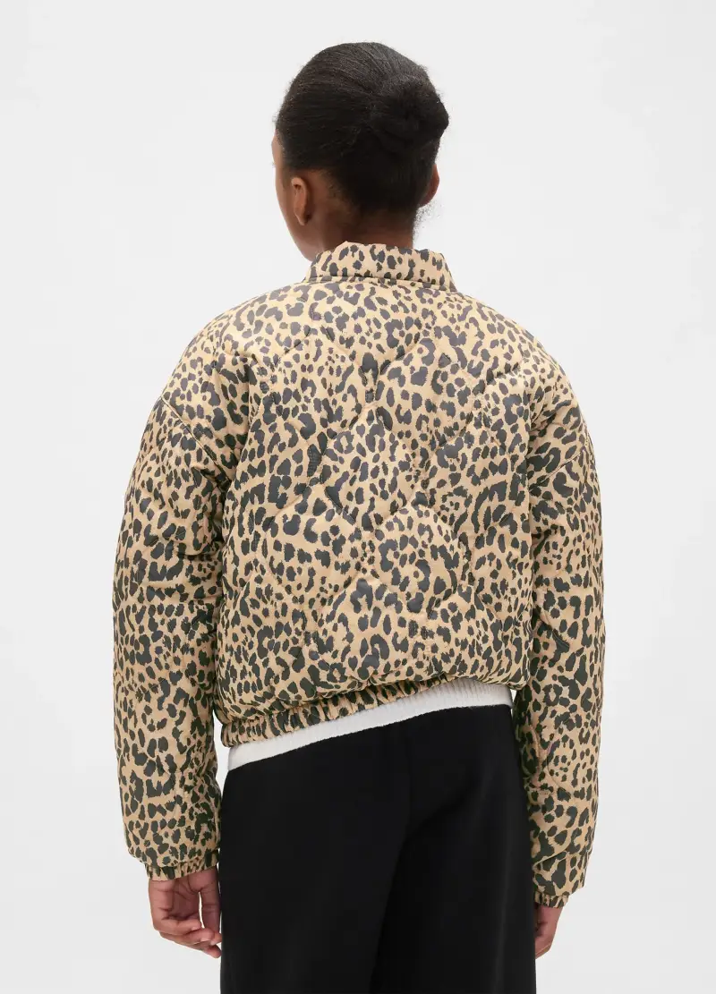 Giacca Bomber Leopardata Beige, Bambina, Marrone miniatura 2
