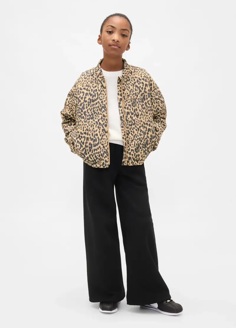Giacca Bomber Leopardata Beige, Bambina, Marrone miniatura 3