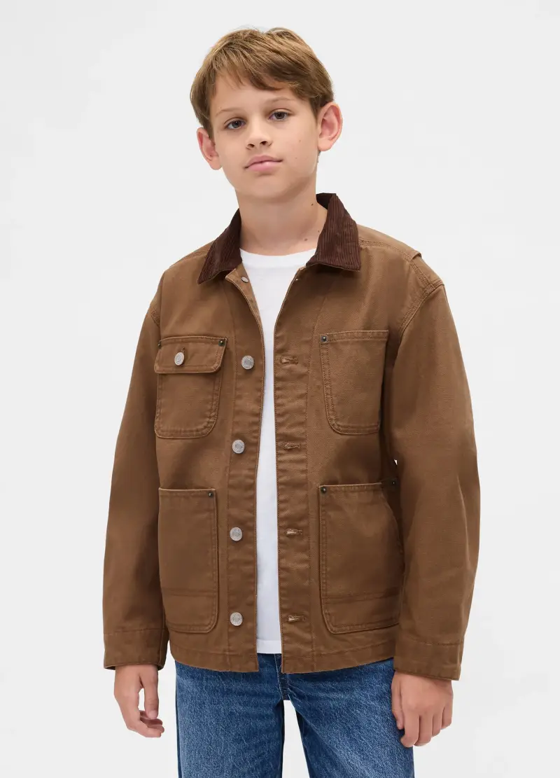 Giacca Marrone Per Bambino In Cotone, Marrone