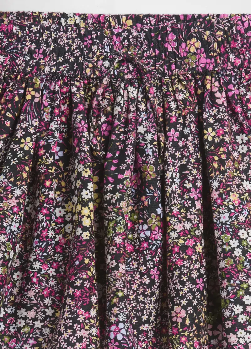 Gonna Stampata Multicolor In Misto Cotone E Viscosa, Bambina, Nero miniatura 3