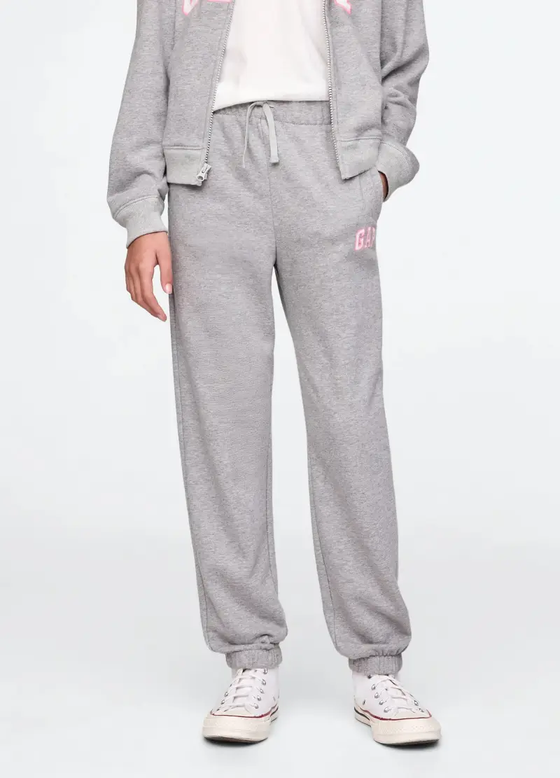 Joggers Con Coulisse E Patch Logo, Bambina, Grigio miniatura 2