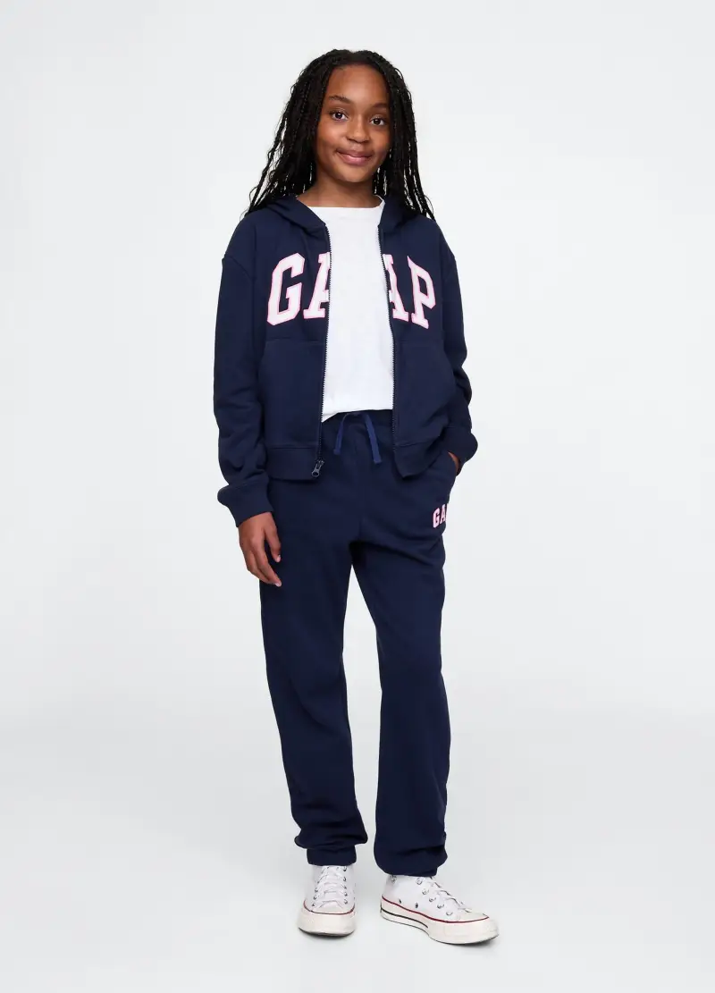 Joggers Con Logo In Misto Cotone Regular Fit, Bambina, Blu