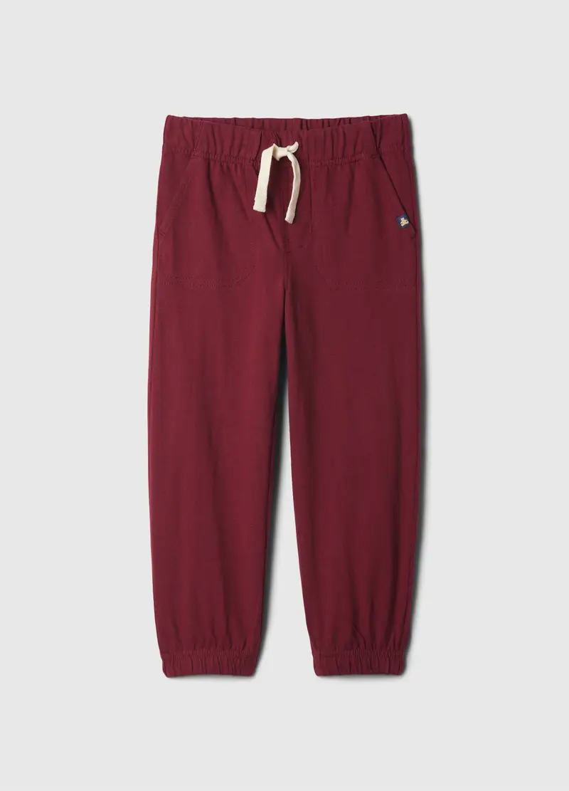 Gap Kids Joggers Rosso in Cotone con Coulisse e Profili Elasticati