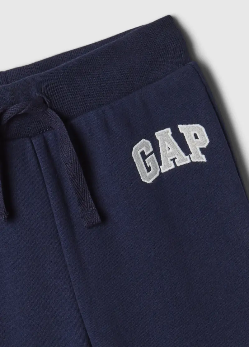 Joggers In Felpa Con Coulisse E Ricamo Logo, Unisex, Blu miniatura 3