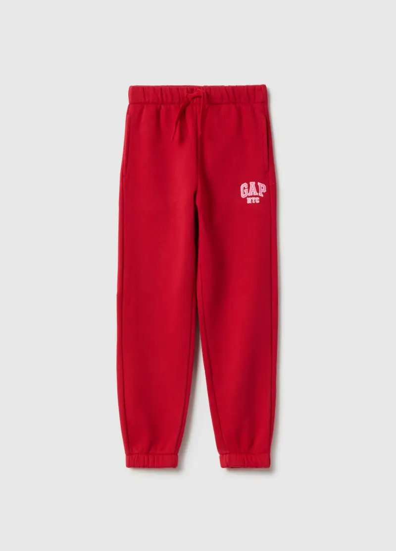 Joggers Rossi Da Bambina In Misto Cotone Regular Fit Con Logo, Rosso