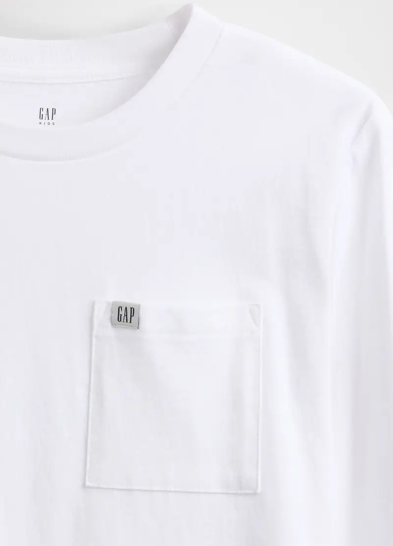 Maglia Bianca A Maniche Lunghe In Cotone, Bambino, Bianco miniatura 2