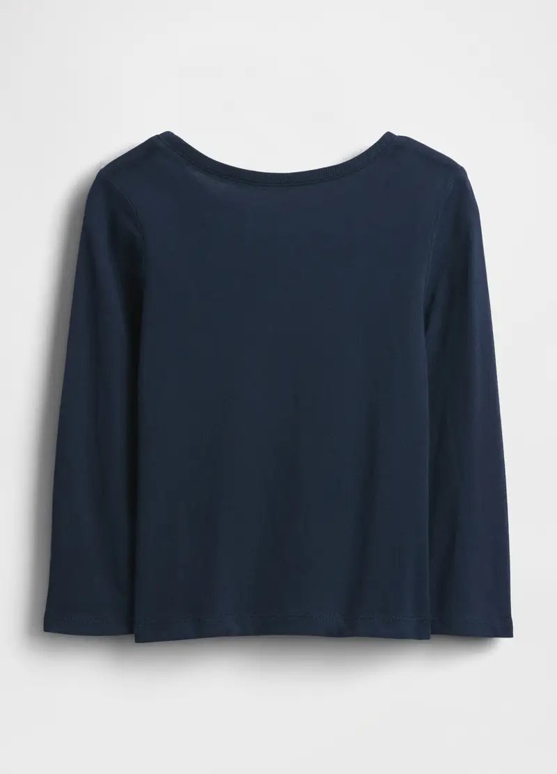 Maglia Blu A Maniche Lunghe In Cotone Per Bambina, Nero miniatura 2