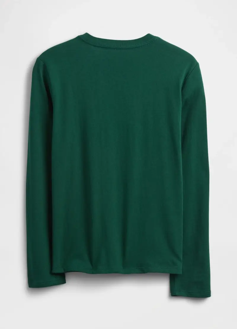 Maglia Verde A Maniche Lunghe In Cotone, Bambino, Verde miniatura 2