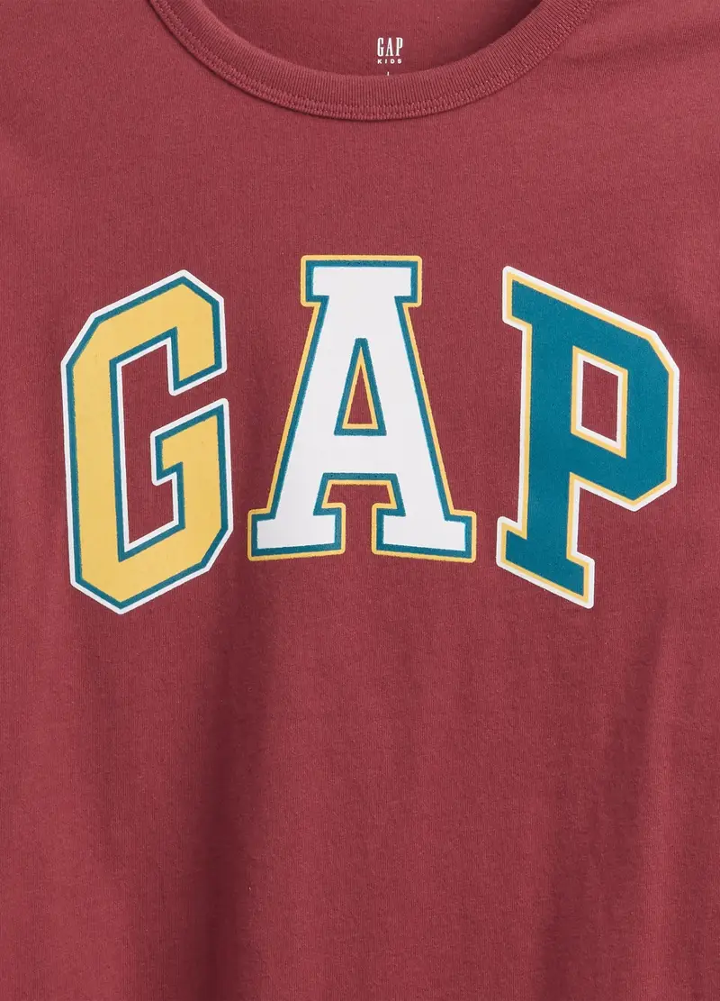 Gap Kids Maglietta A Maniche Lunghe Bambino Rossa in Cotone miniatura 3
