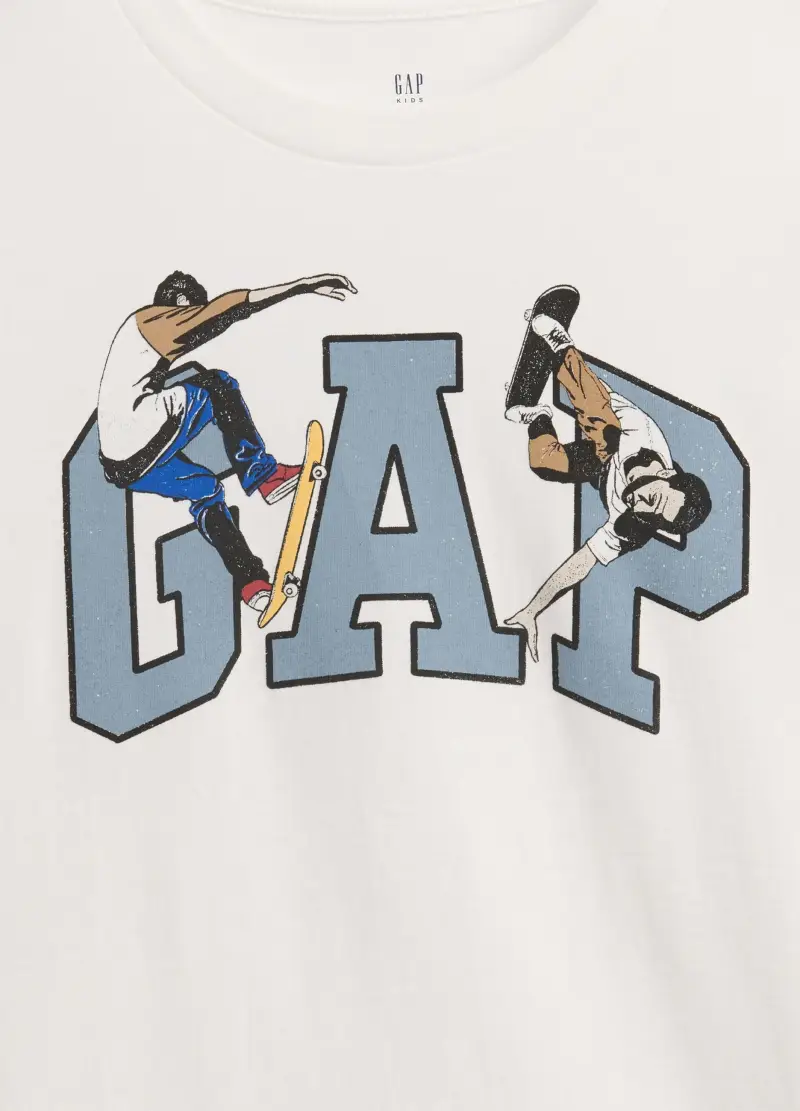 Maglietta A Maniche Lunghe Con Logo, Bambino, Bianco miniatura 3