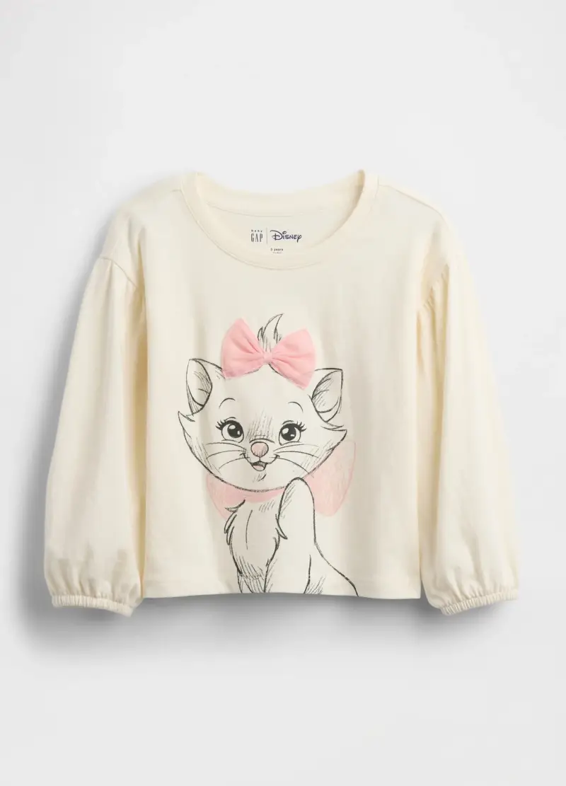 Maglietta A Maniche Lunghe Con Stampa Disney, Unisex, Bianco