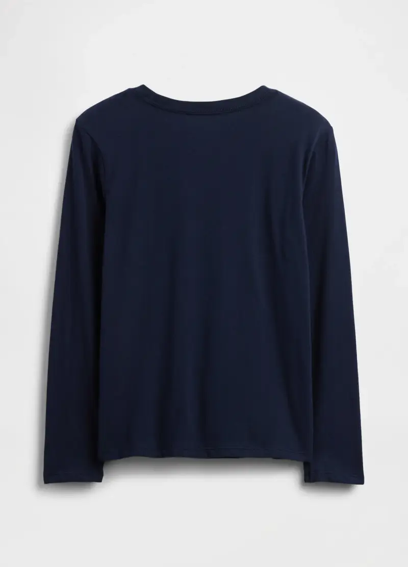 Maglietta Blu A Maniche Lunghe In Cotone, Bambino, Blu miniatura 2