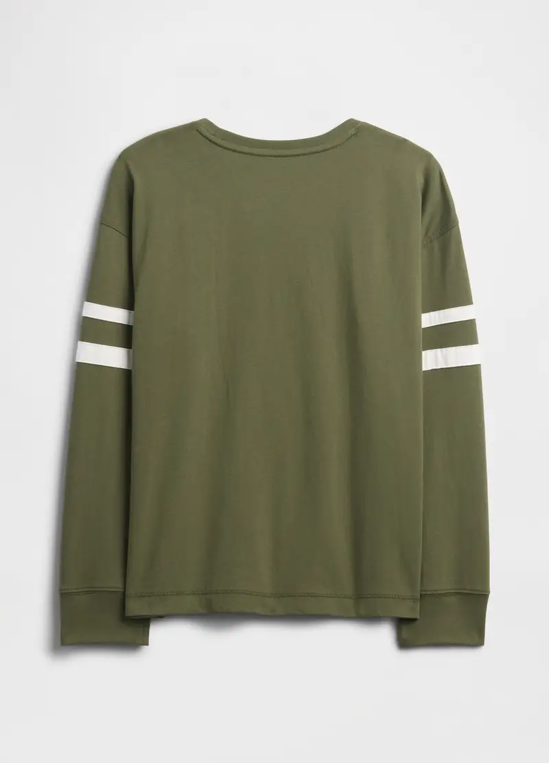 Maglietta Manica Lunga In Cotone, Bambino, Verde miniatura 2