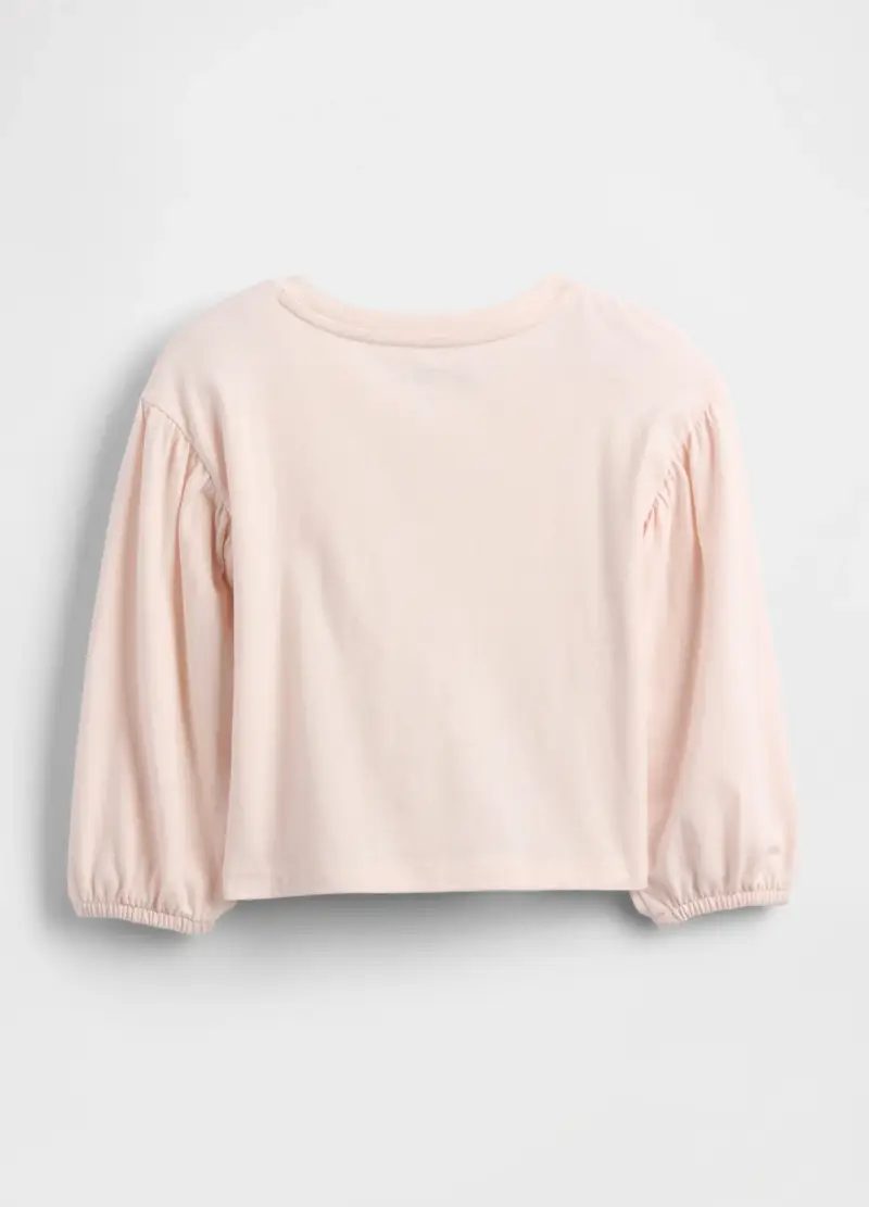 Maglietta Rosa A Maniche Lunghe Con Stampa Principessa, Unisex, Bianco miniatura 2