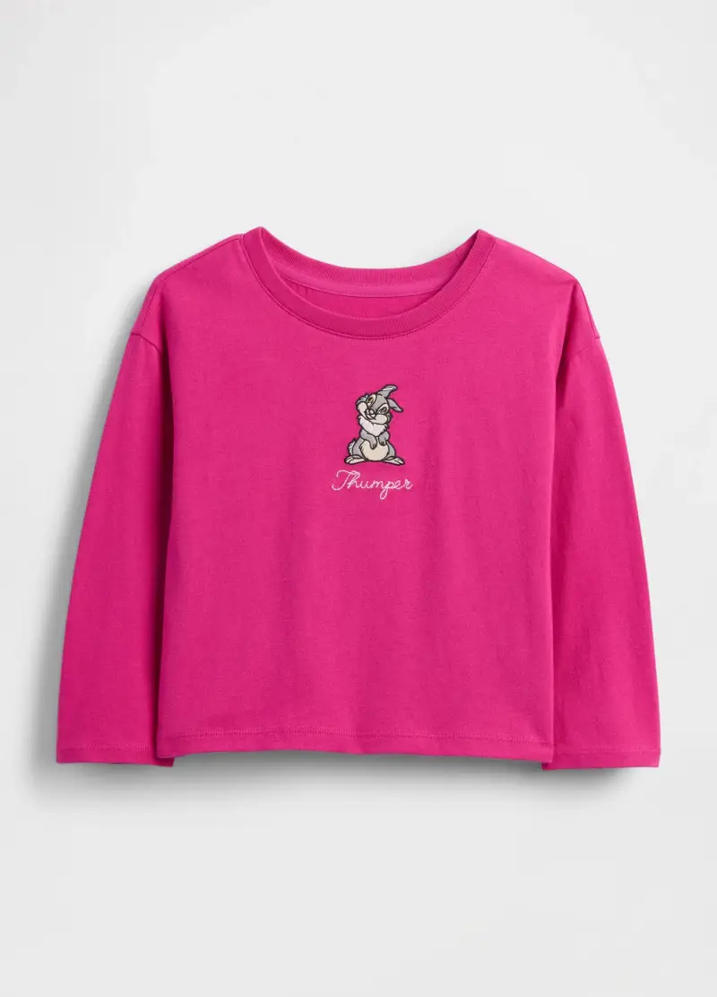 Maglietta Rosa A Maniche Lunghe In Cotone, Unisex, Rosa