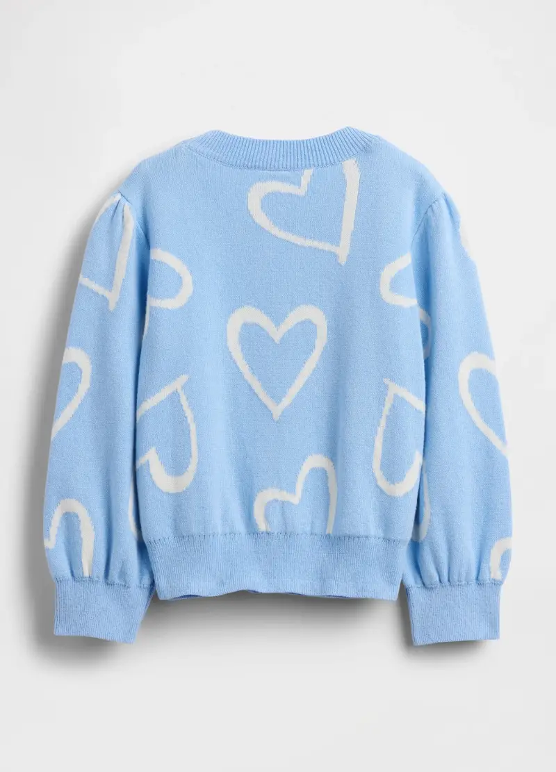 Maglione Azzurro In Cotone Per Bambina, Unisex, Azzurro miniatura 2