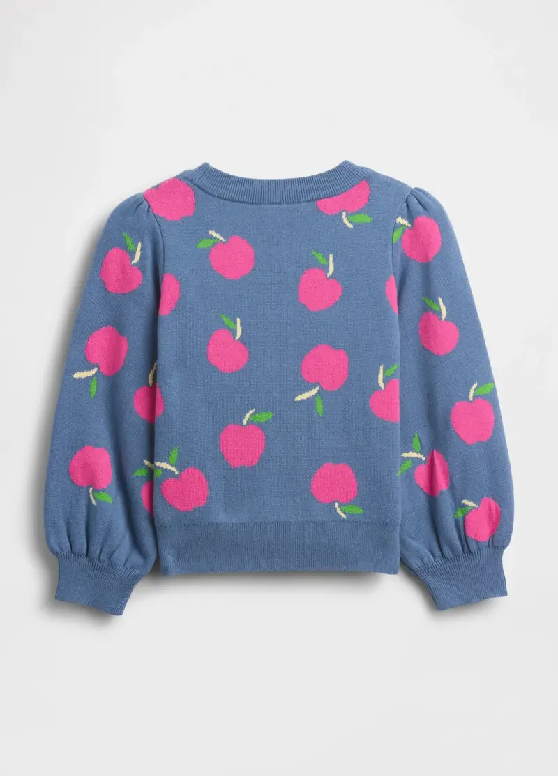 Maglione Blu Per Bambina Con Stampa Di Mele, Unisex, Blu miniatura 2
