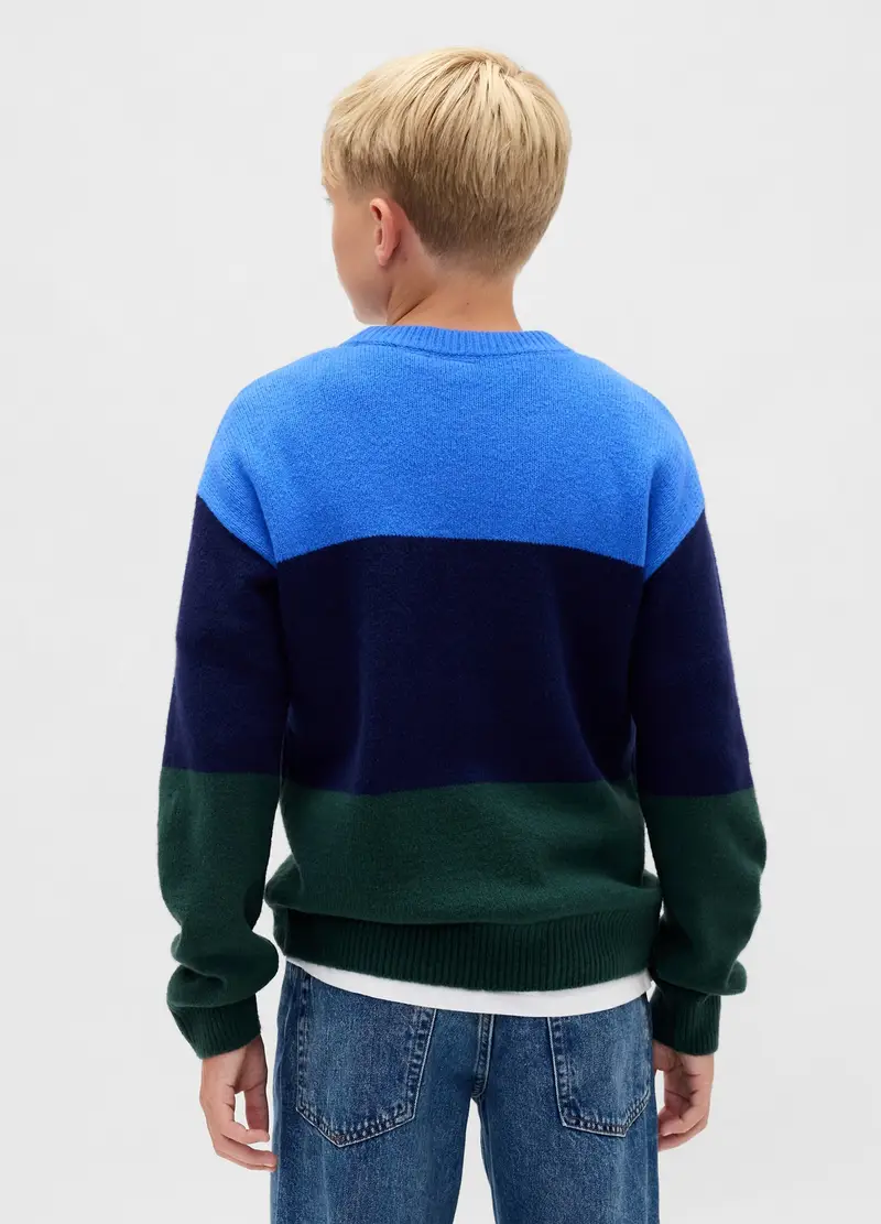 Maglione Cashsoft A Righe In Misto Cotone, Bambino, Multicolor miniatura 2