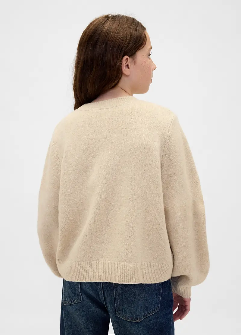 Maglione Cashsoft In Misto Cotone, Bambina, Beige miniatura 2