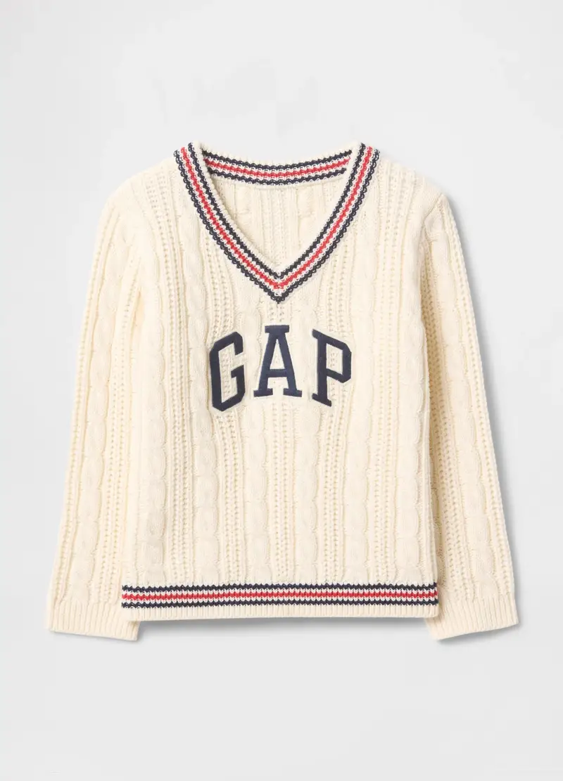 Gap Kids Maglione Unisex in Cotone Bianco