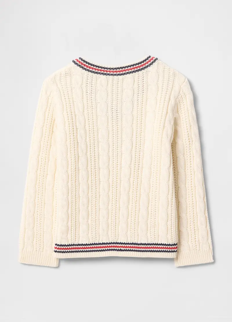 Maglione In Cotone, Unisex, Bianco miniatura 2