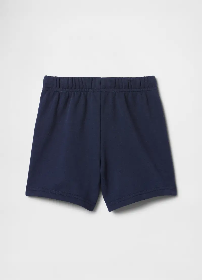 Pantaloncini In Misto Cotone, Unisex, Blu miniatura 2