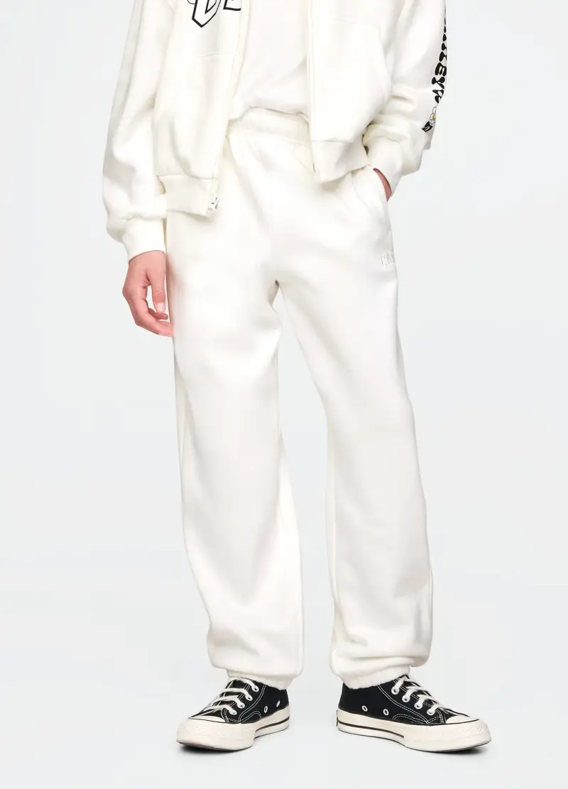 Pantaloni Bianchi In Maglia, Bambina, Beige miniatura 2