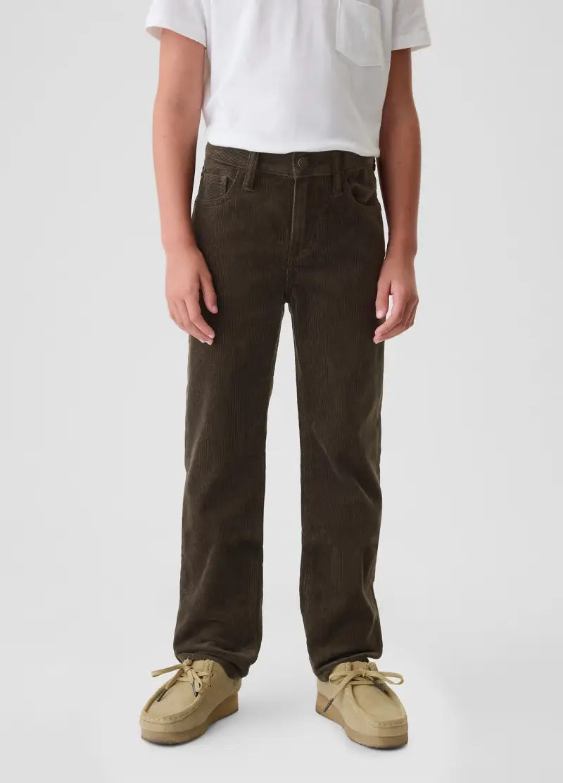 Pantaloni Chino In Corduroy, Bambino, Marrone miniatura 2