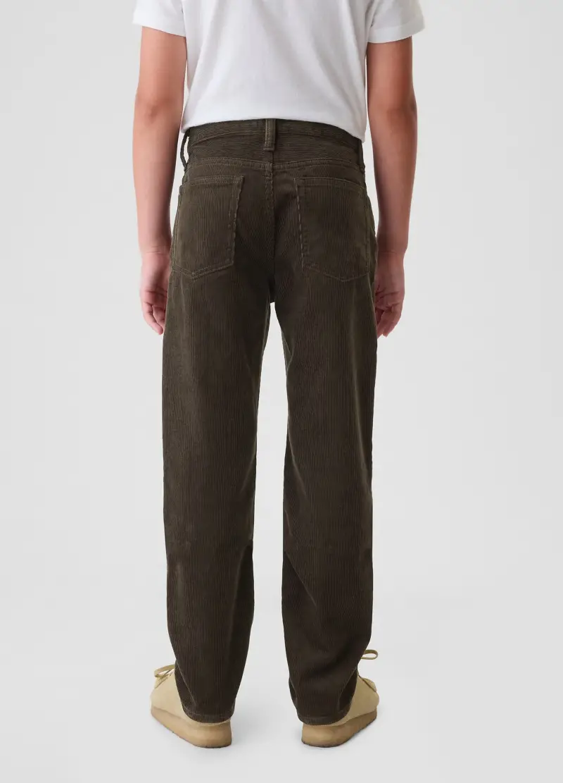 Pantaloni Chino In Corduroy, Bambino, Marrone miniatura 3