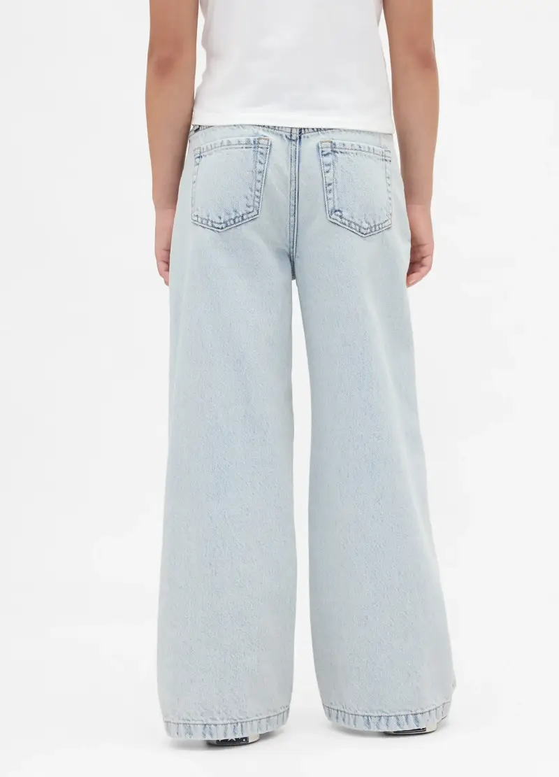 Pantaloni Denim Larghezza Ampia, Bambina, Bianco miniatura 3